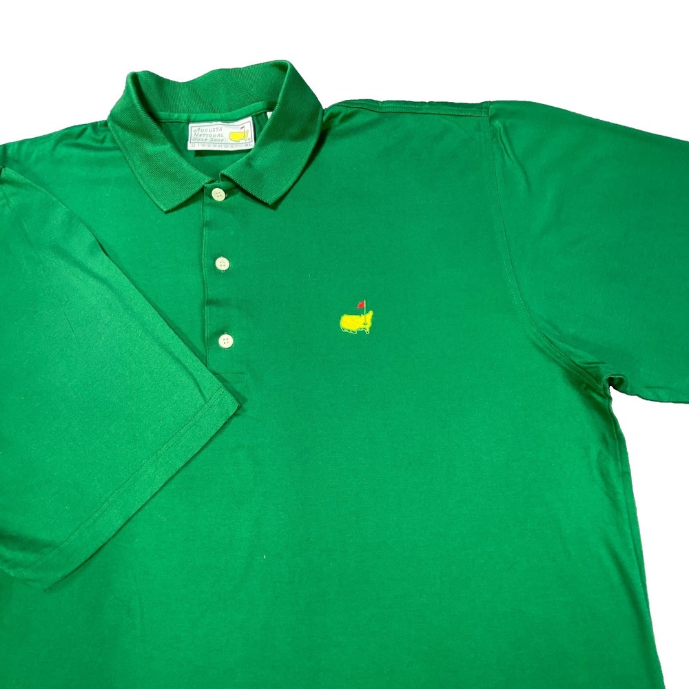Vintage Augusta National Golf Shop Shirt Polo Men XL Green Master Logo Slazenger